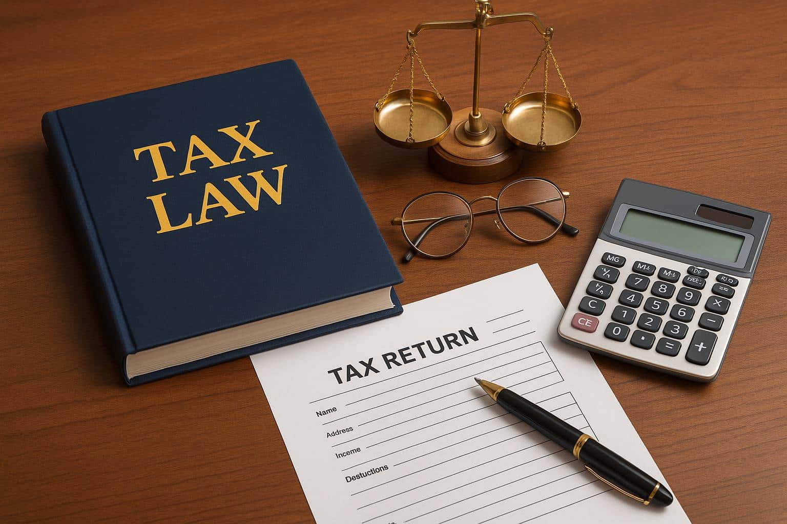 Scales of justice and legal documents symbolizing decision-making skills for tax attorneys