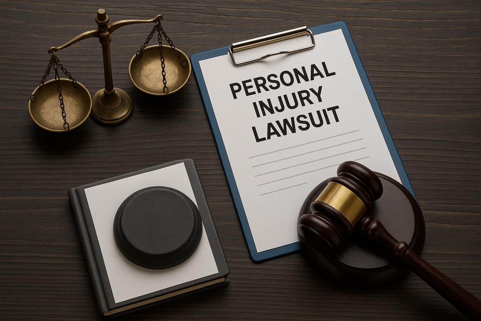 Gavel and legal documents symbolizing personal injury lawyer benefits and legal support