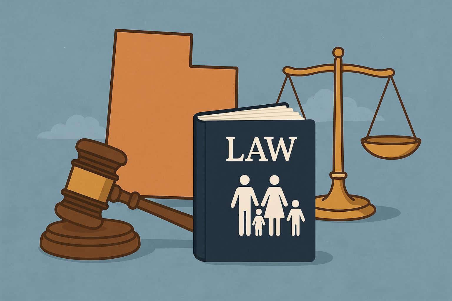 Gavel and law books symbolizing family law services and legal support in Utah