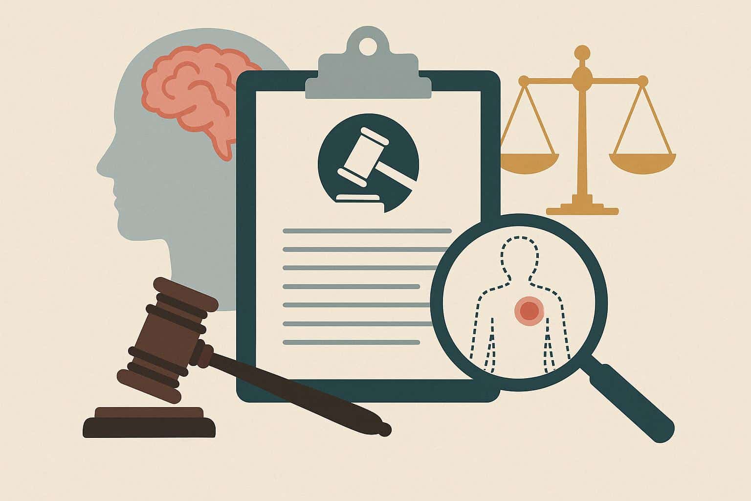 Personal injury lawsuit concept illustrating invisible injuries and legal documentation