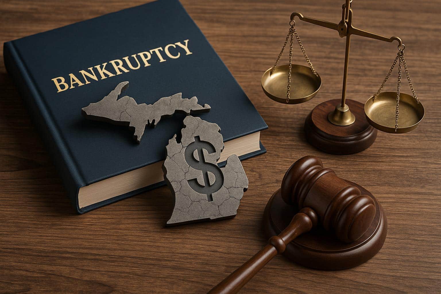 Michigan bankruptcy attorney reviewing financial documents to provide debt relief legal solutions