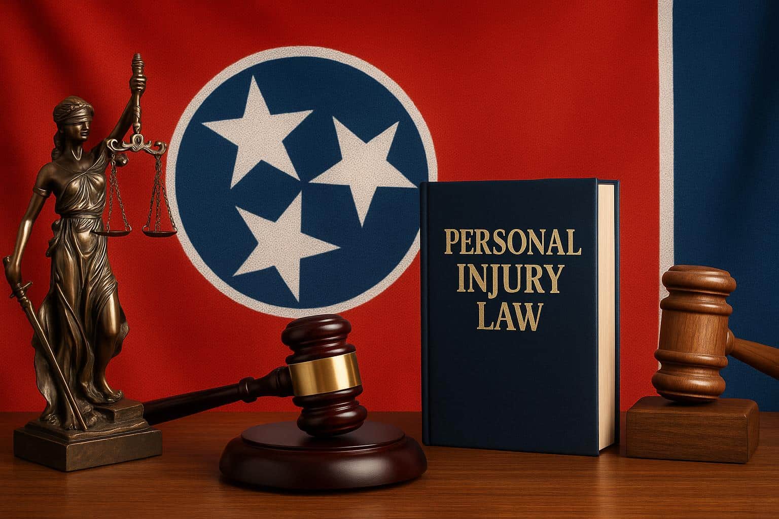 Gavel and legal documents on desk representing Tennessee personal injury attorney services
