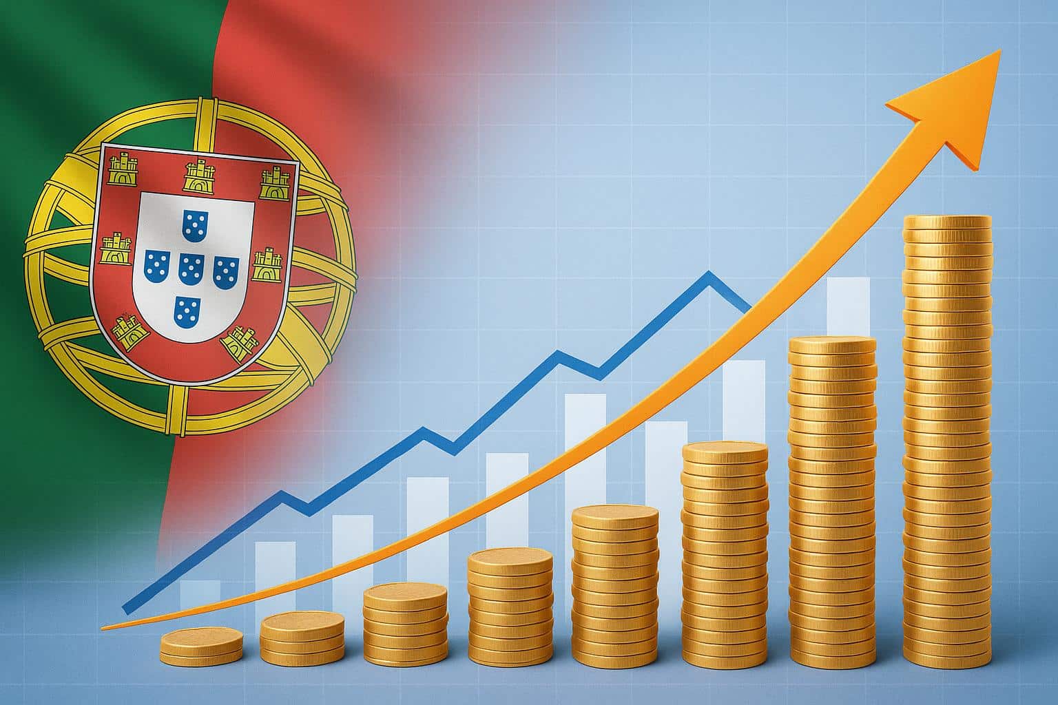 Portugal Golden Visa investment fund concept with capital growth and residency benefits visuals