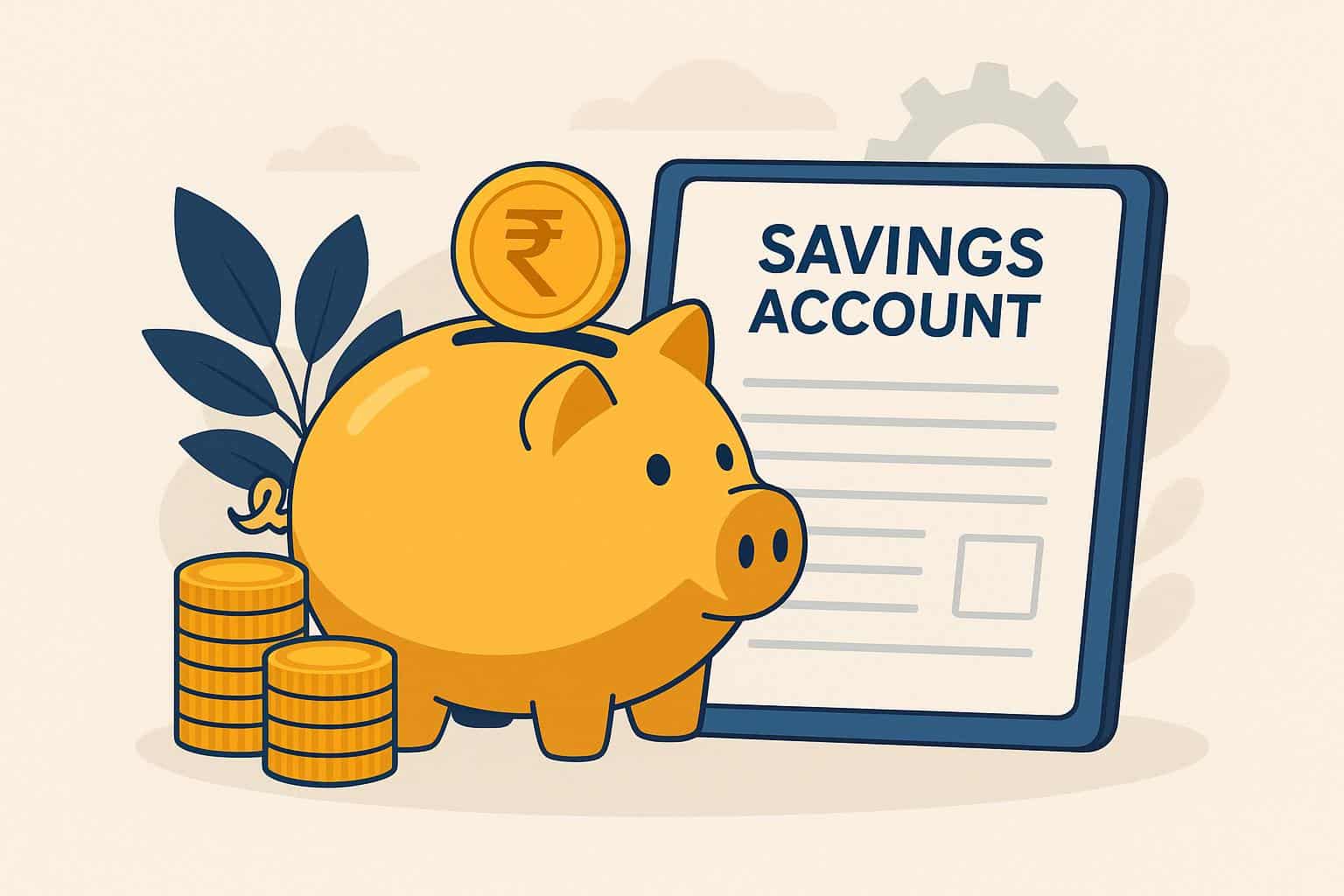 Passbook, calculator, and glasses on a desk illustrating senior citizen savings account features