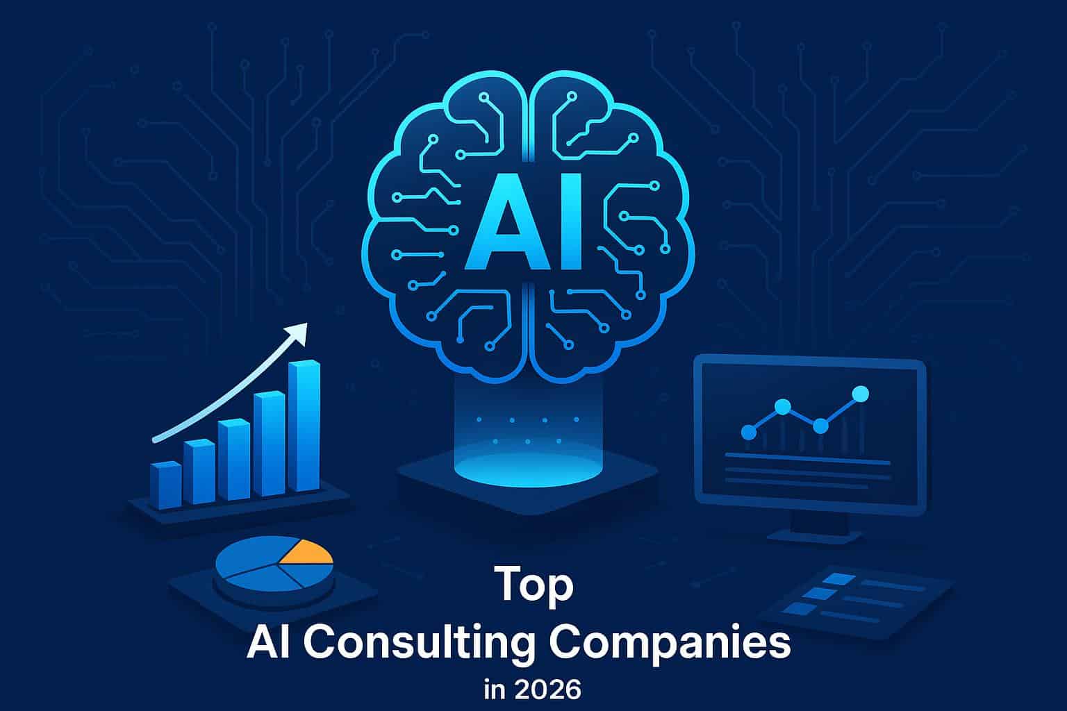 Artificial intelligence consultants analyzing data charts and technology solutions in an office.