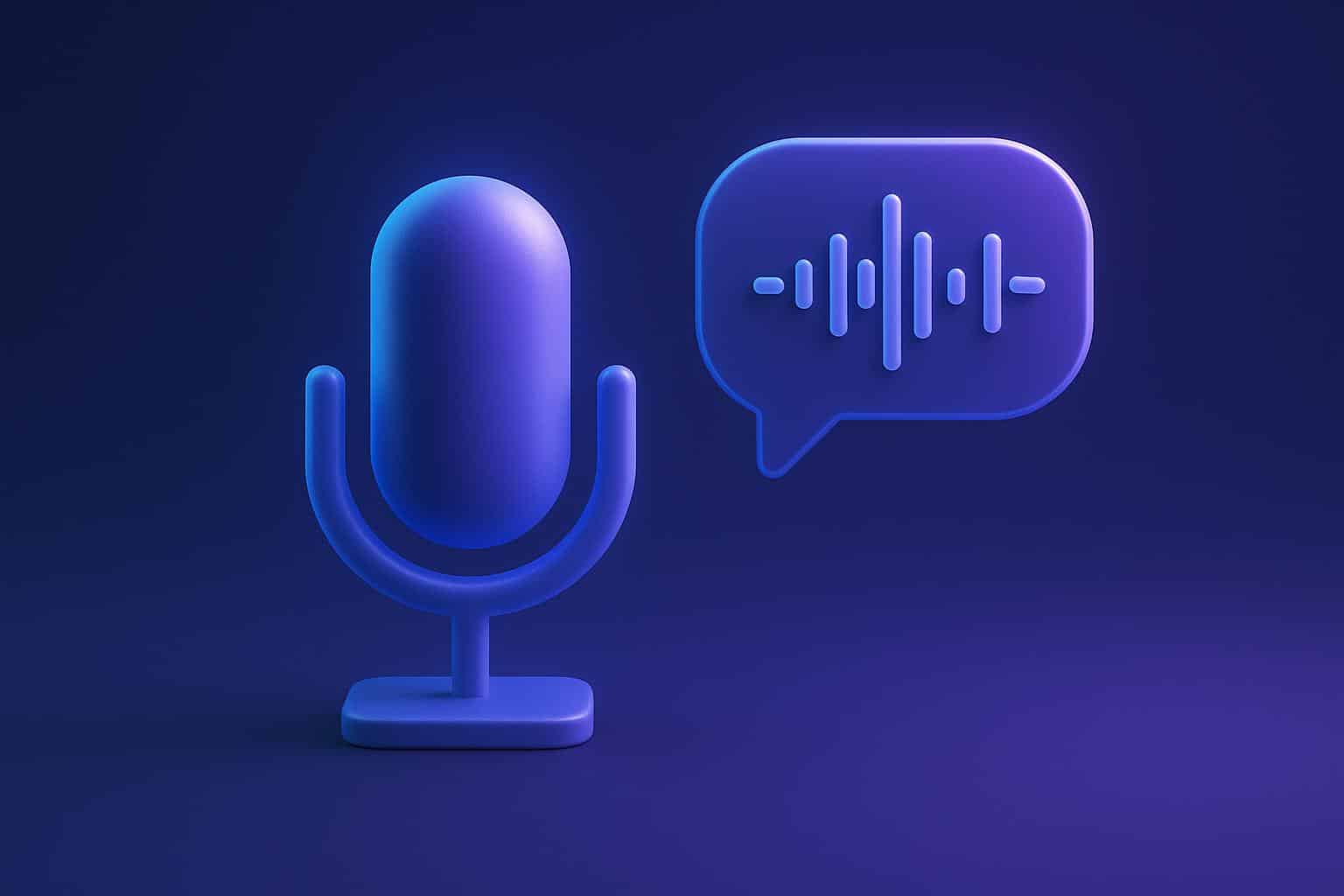 Microphone and digital waveform illustrating advancements in voice-based AI technology.