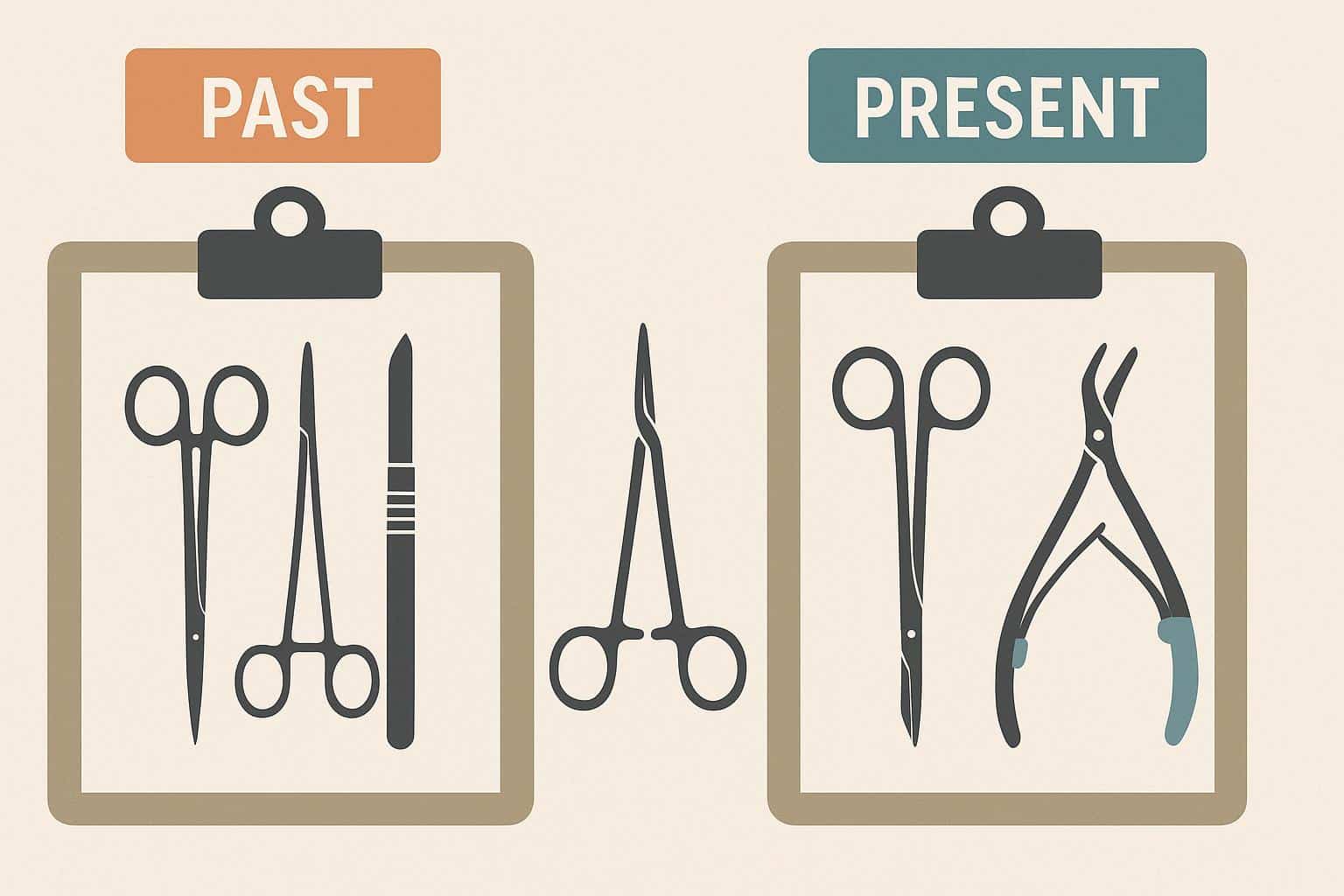 Modern vasectomy tools and medical equipment highlighting advancements in vasectomy procedures