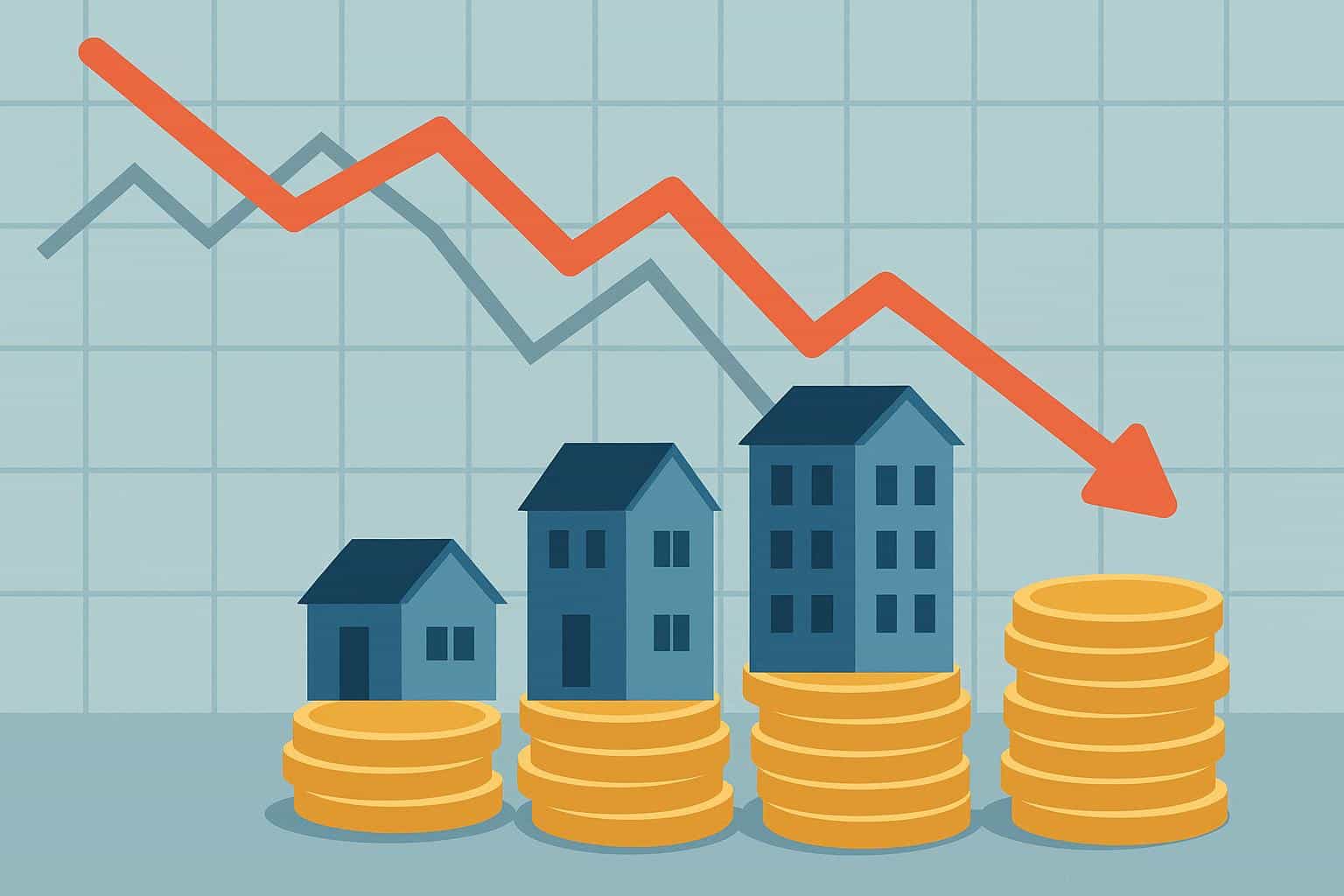 Real estate market trends showing property price fluctuations influenced by economic factors