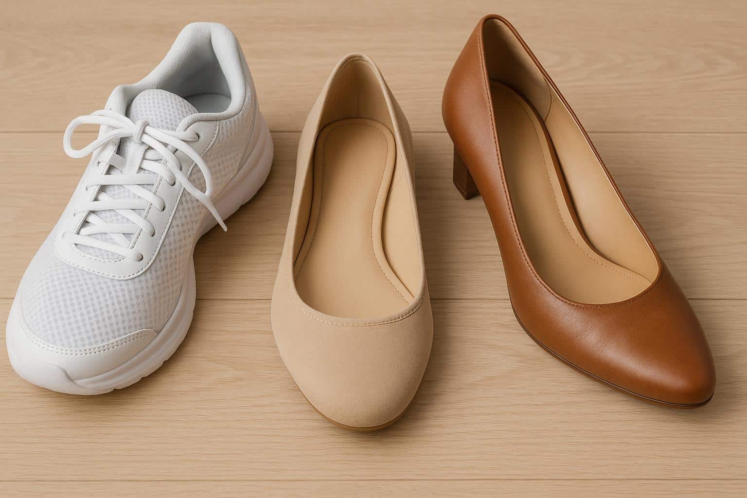 Comfortable women’s shoes displayed to highlight footwear choices for health and mobility
