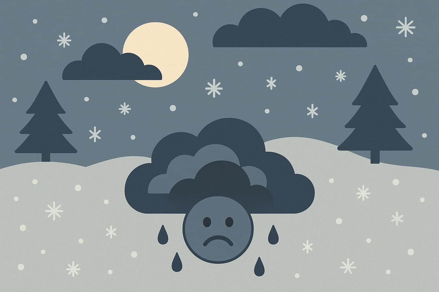 Winter landscape with overcast sky illustrating Seasonal Affective Disorder and recurring depression