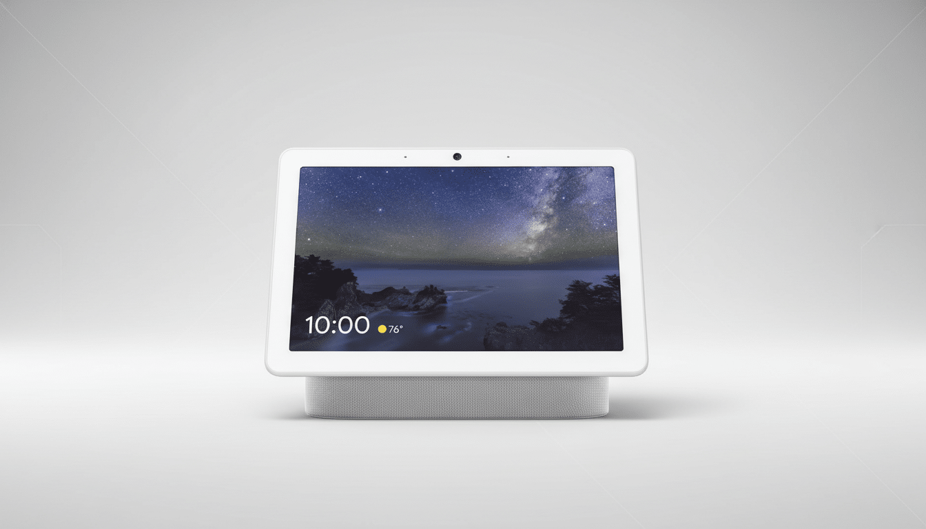 Google Nest Hub home screen showing missing app icons on smart display