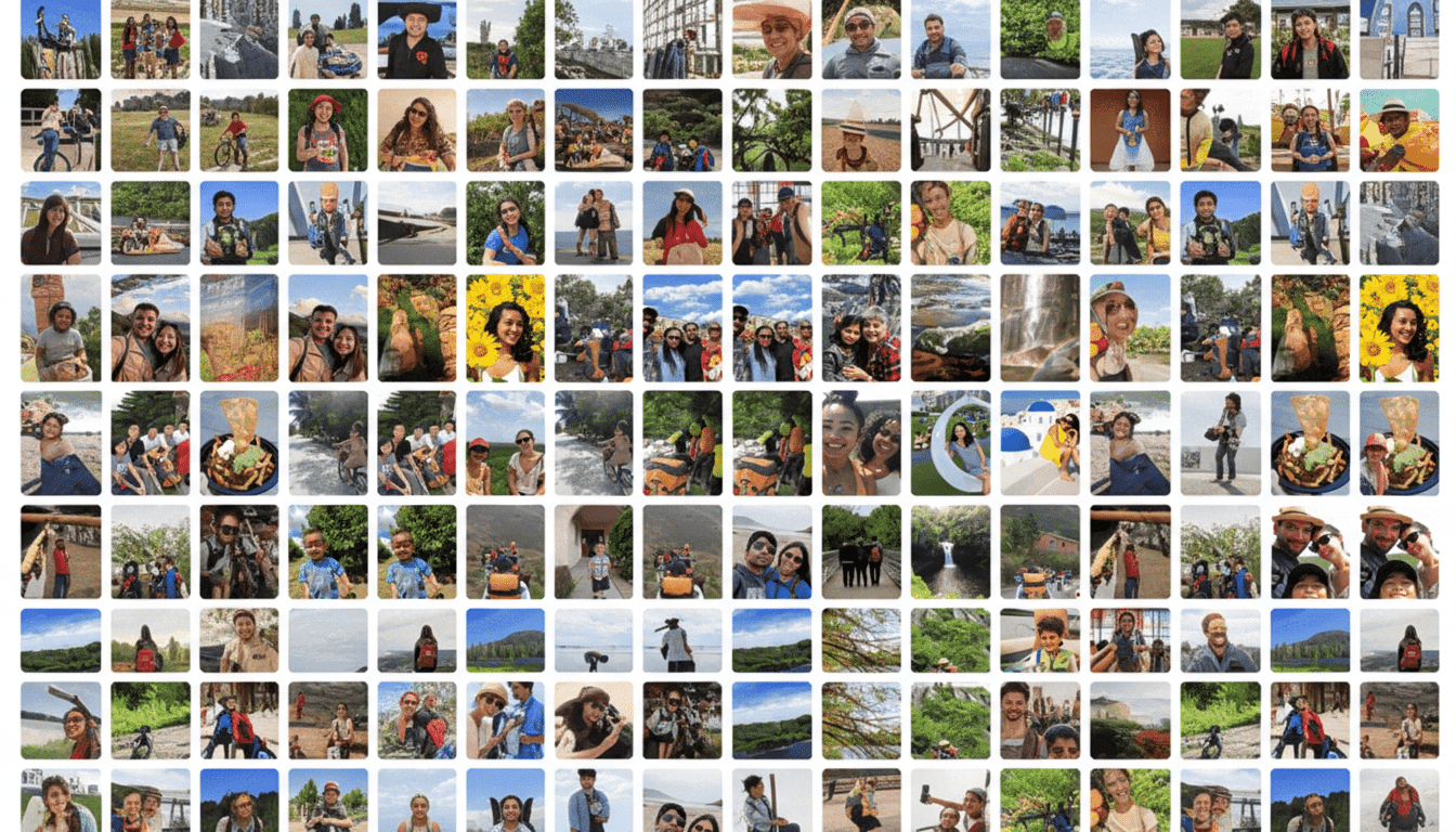 A grid of various travel photos, including people, landscapes, and food, all resized to a 16:9 aspect ratio and professionally enhanced.
