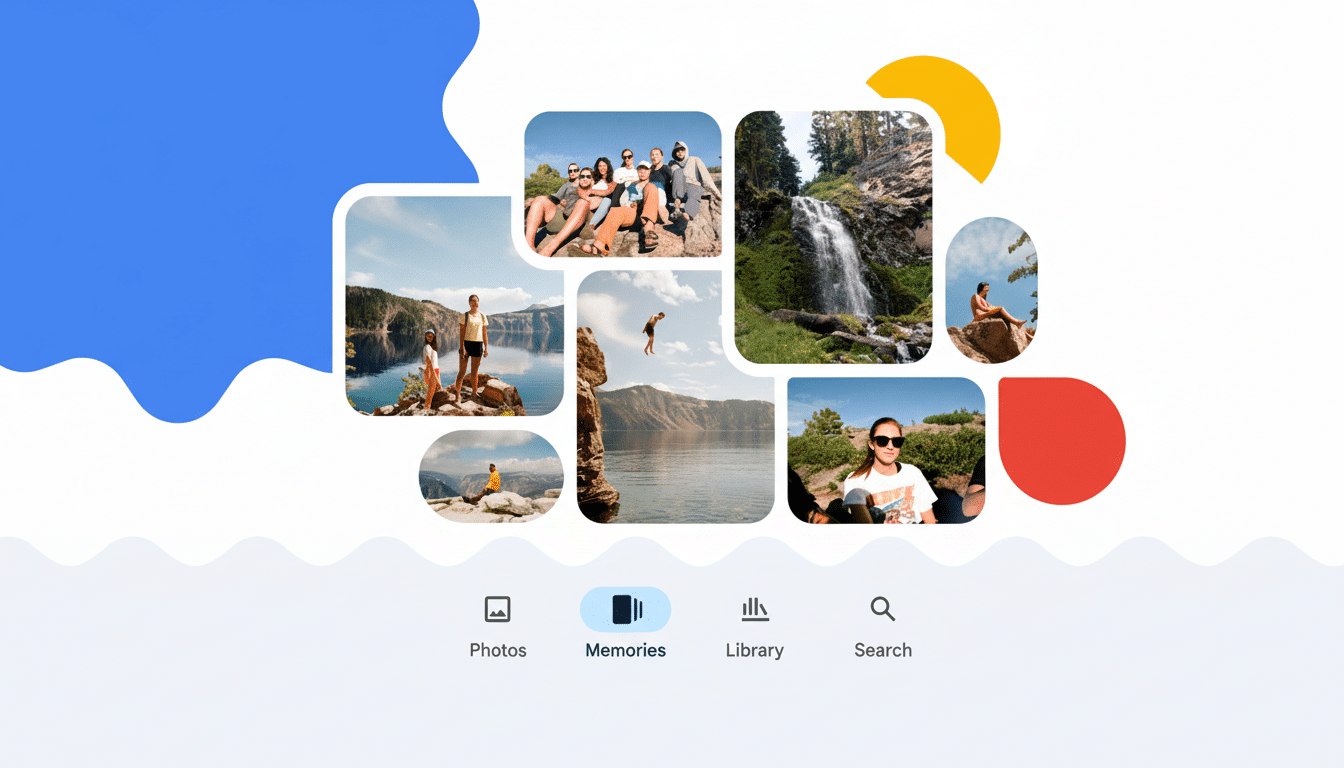 Google Photos Memories carousel playful redesign on smartphone screen