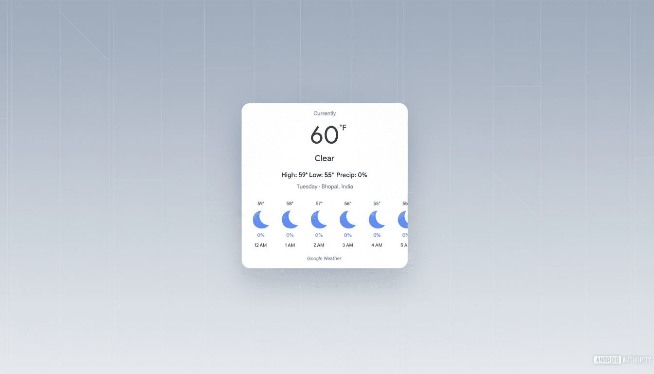 Google Gemini richer weather card interface with detailed forecast on smartphone