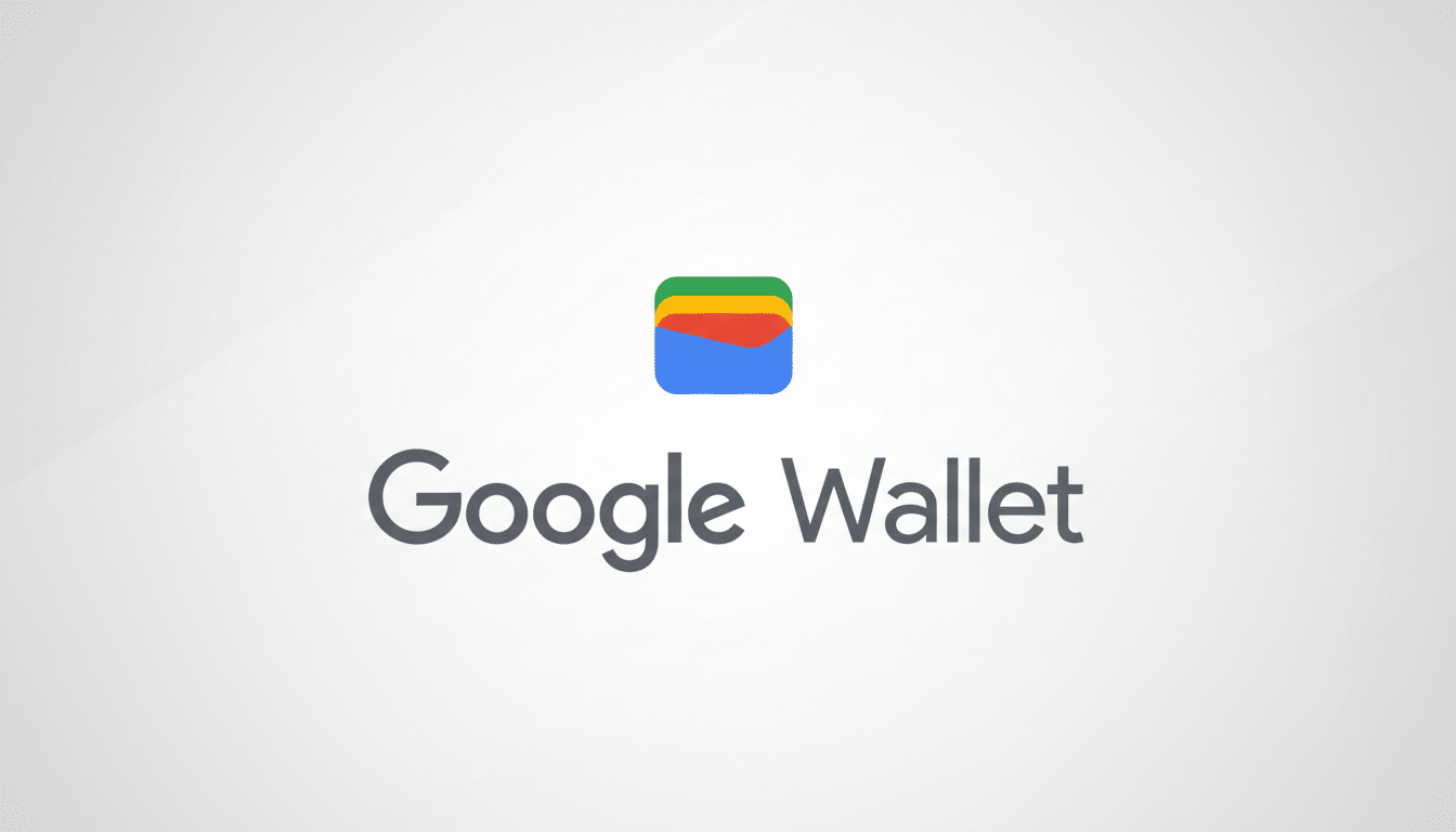 The Google Wallet logo and text on a professional flat design background with a subtle gradient.
