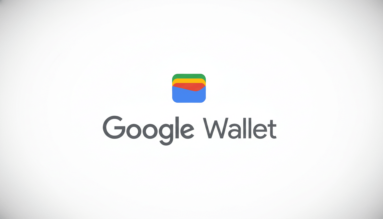 The Google Wallet logo, featuring a stylized wallet icon with colorful layers above the Google Wallet text, presented on a clean white background with a subtle gradient.