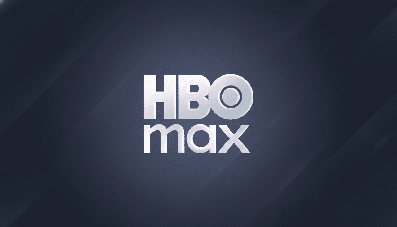 The HBO Max logo, featuring HBO in large, stylized white letters above max in smaller white letters, centered on a dark gray background with subtle, soft gradient patterns.