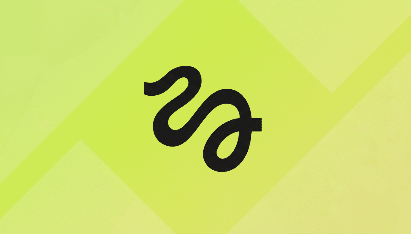 A black, wavy, abstract 20 logo on a professional flat design background with soft green and yellow gradients and subtle geometric patterns.