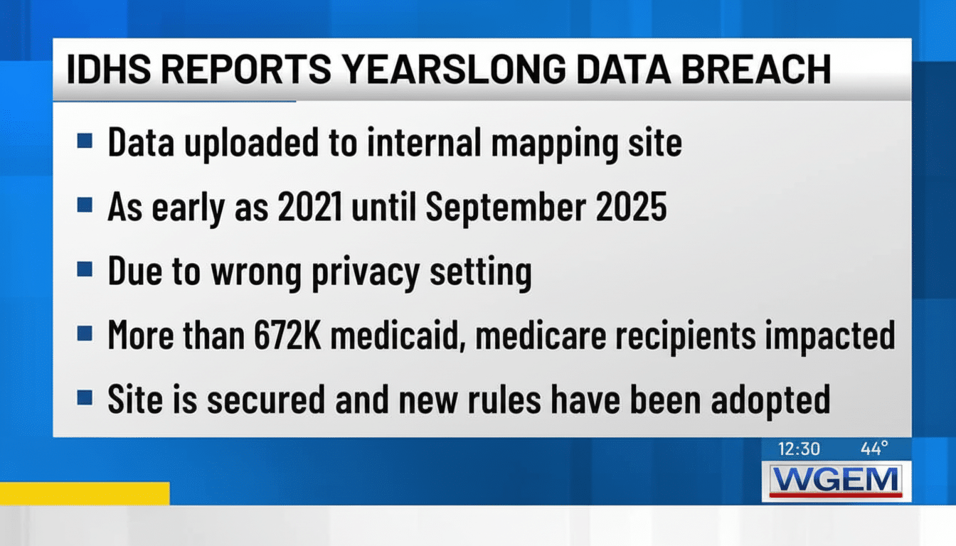 Illinois Health Department data breach affecting 700,000 individuals