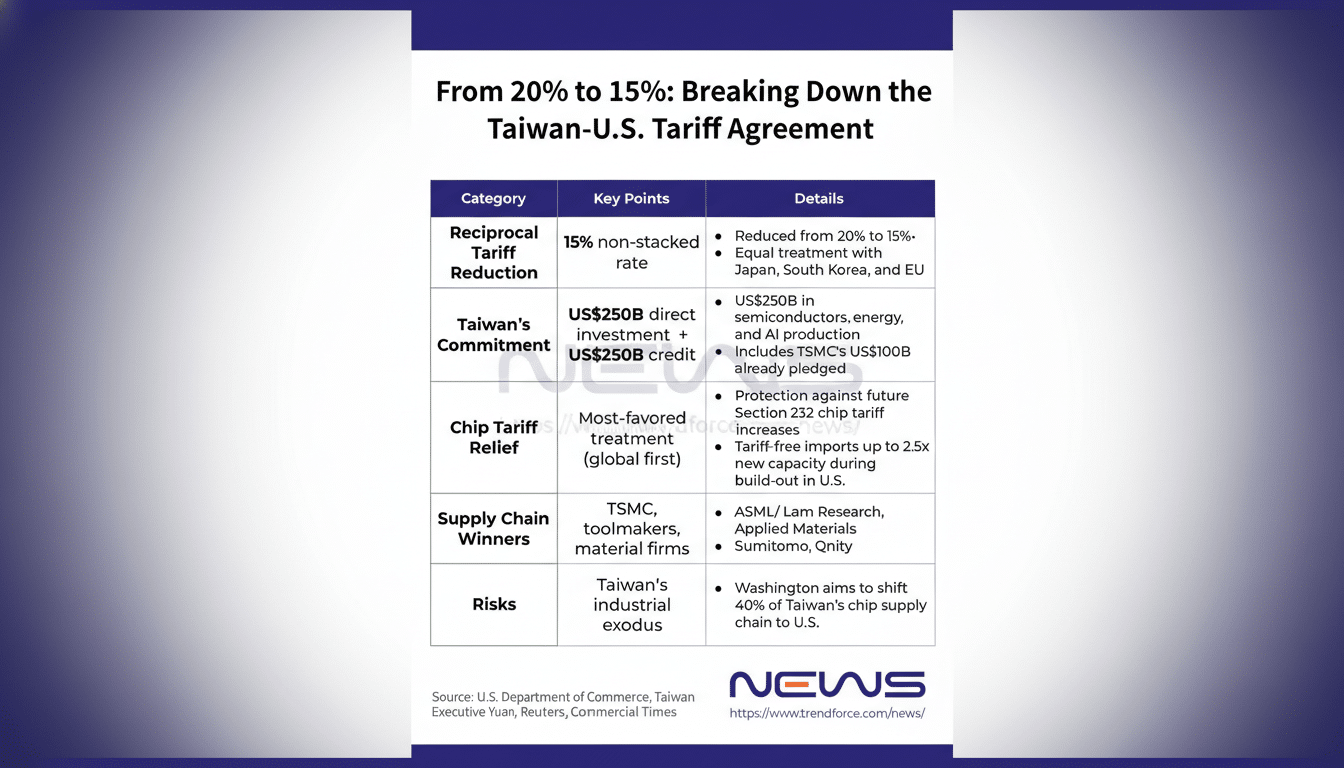 Taiwan pledges $250B investment to boost U.S. chip manufacturing