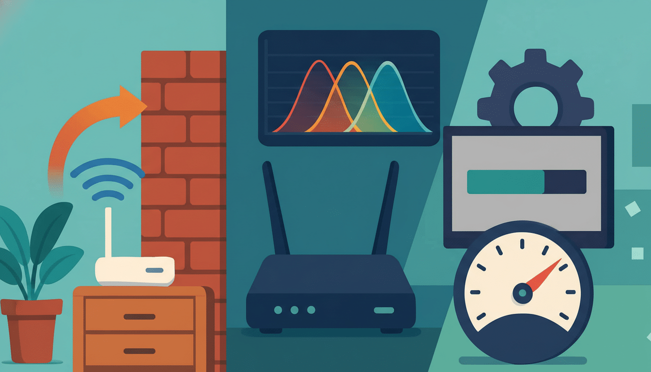 Three quick checks to restore fast home Wi‑Fi: reboot router, move it, change channel