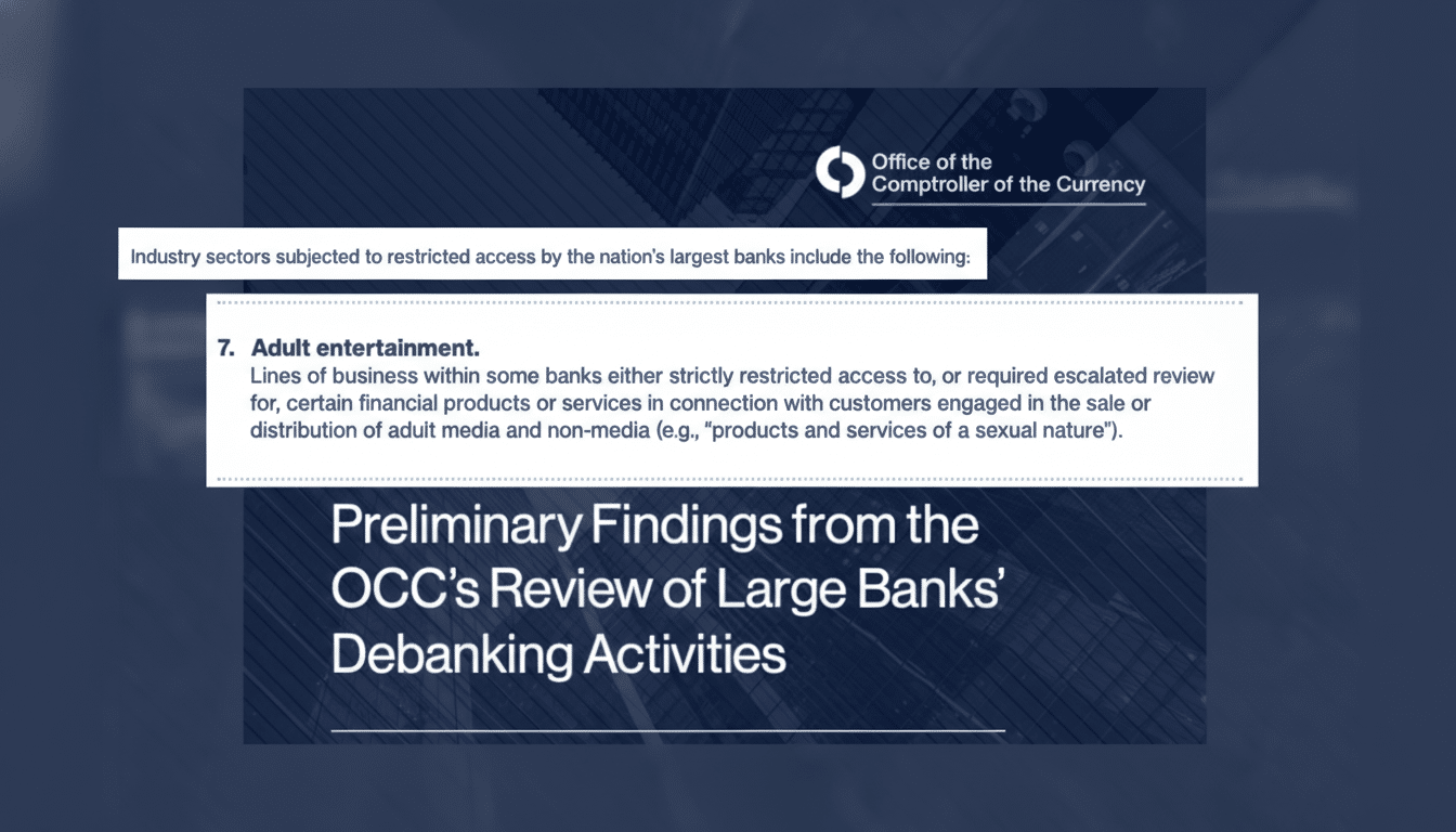 Debanking of adult creators by banks and payment platforms across sectors