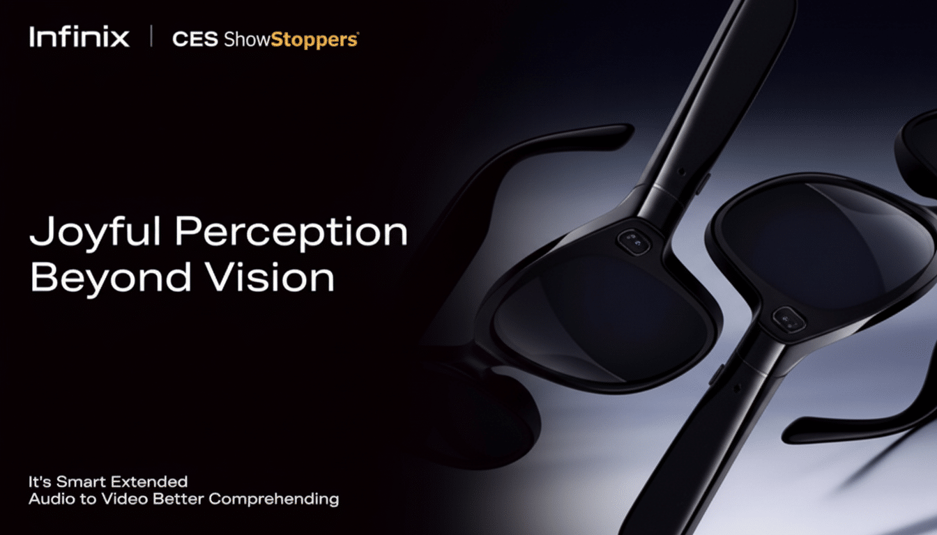 Infinix AI glasses featuring three changeable frames