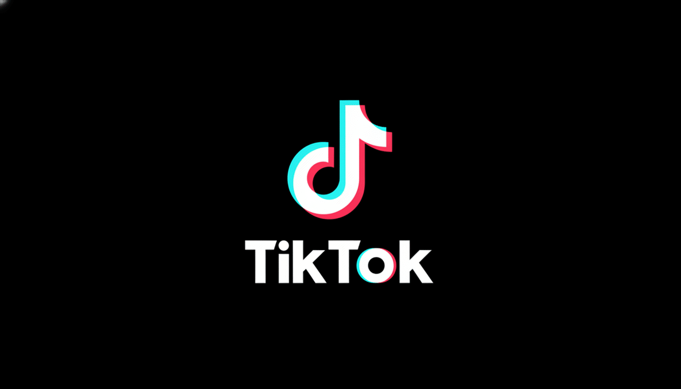 The TikTok logo, featuring a white musical note icon with cyan and red shadows, and the word TikTok in white text, all against a black background.