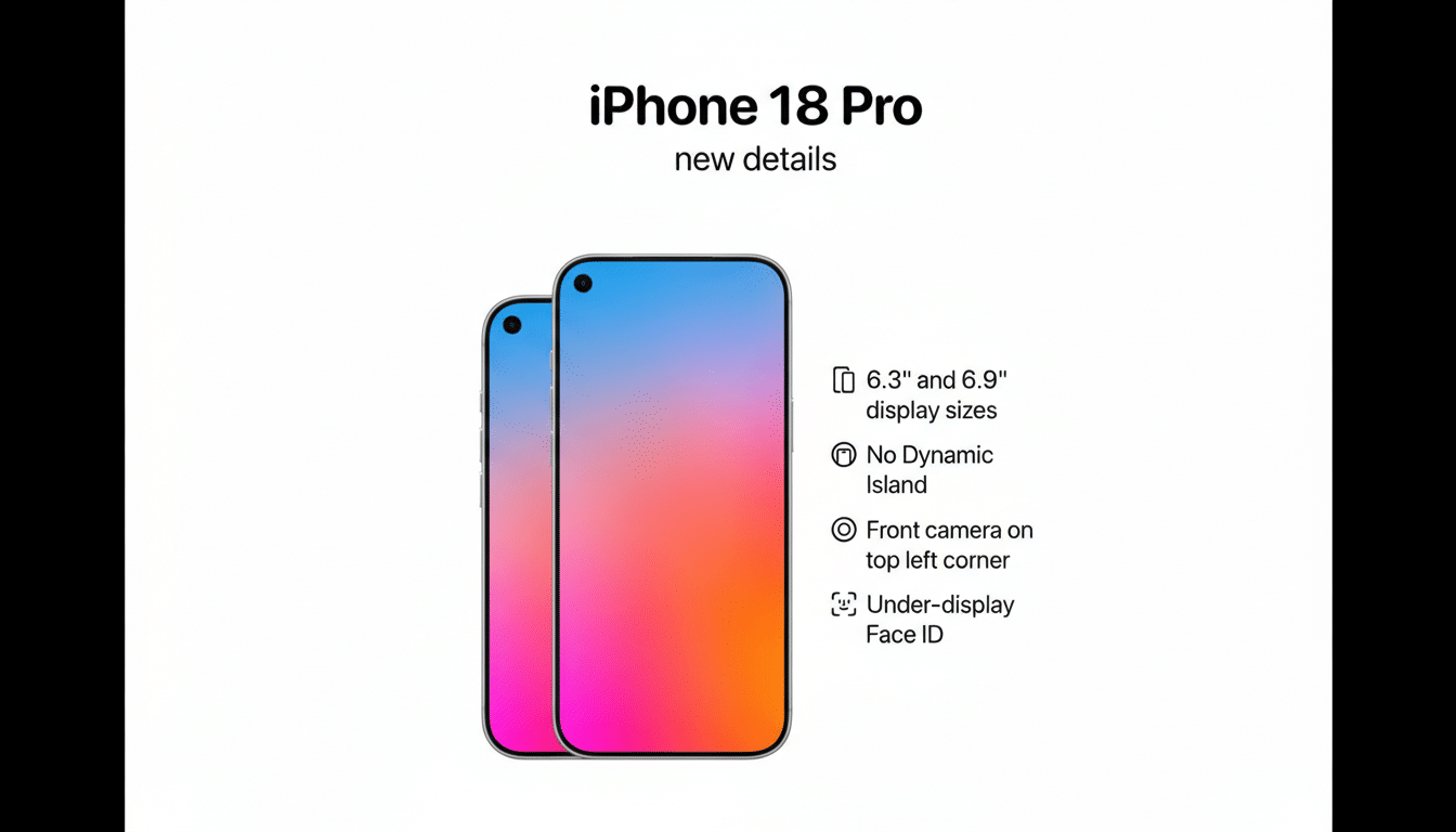 iPhone 18 Pro concept with punch-hole selfie camera and shifted Dynamic Island