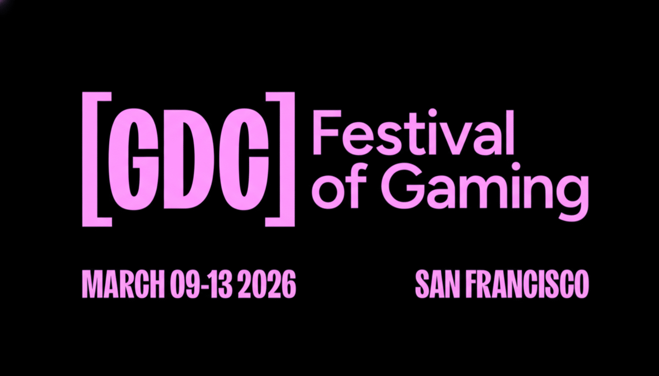 The GDC Festival of Gaming logo in pink text on a black background, with the dates March 09-13 2026 and location San Francisco.