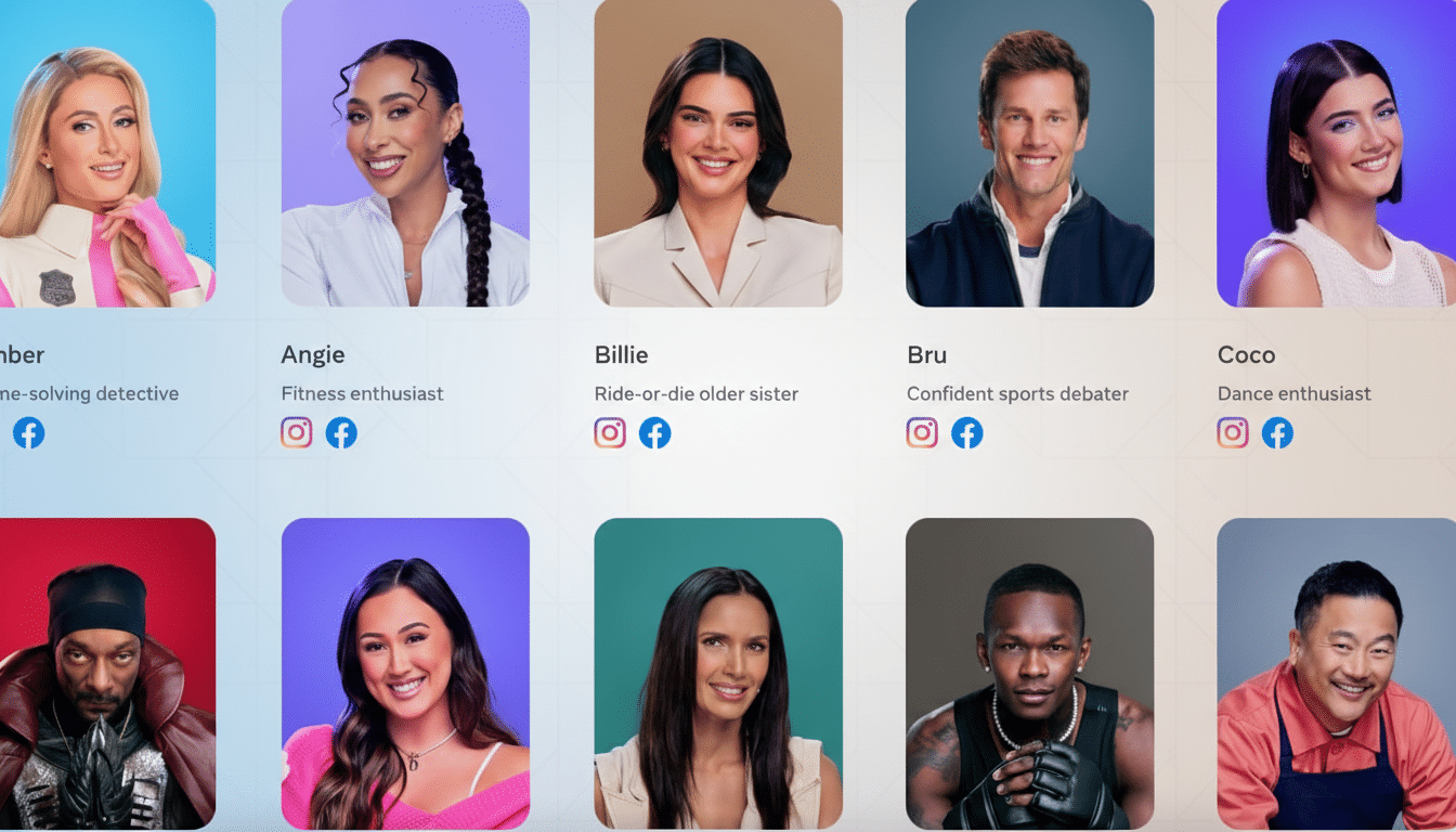 A grid of celebrity profile pictures, each with a name and a short description.