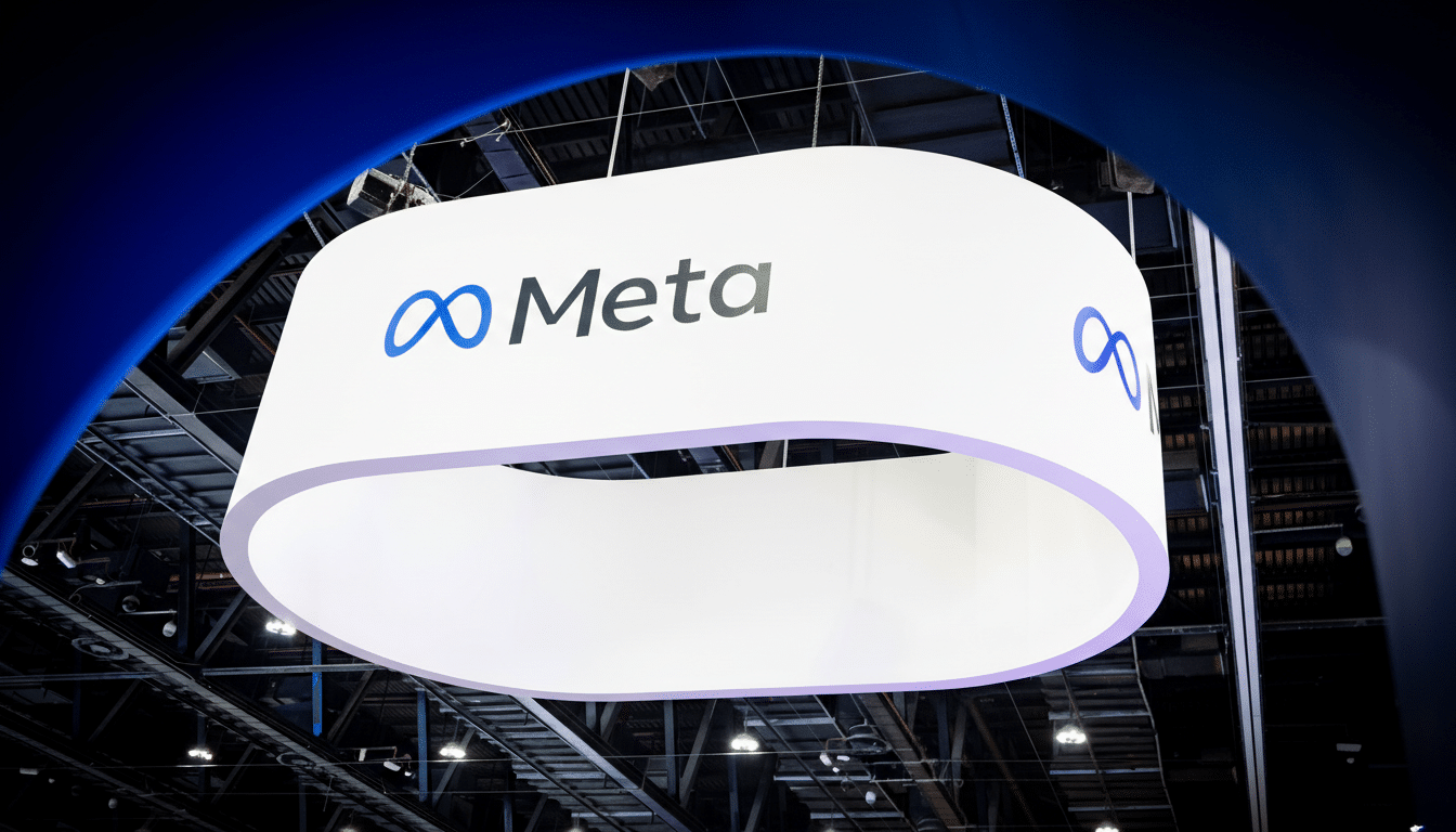 Meta Compute AI infrastructure initiative logo on abstract data center background