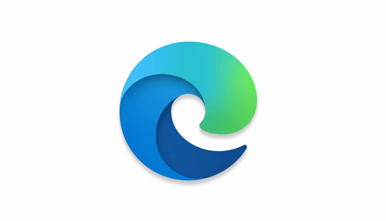 The Microsoft Edge browser logo, a stylized blue and green wave forming an e, centered on a white background.