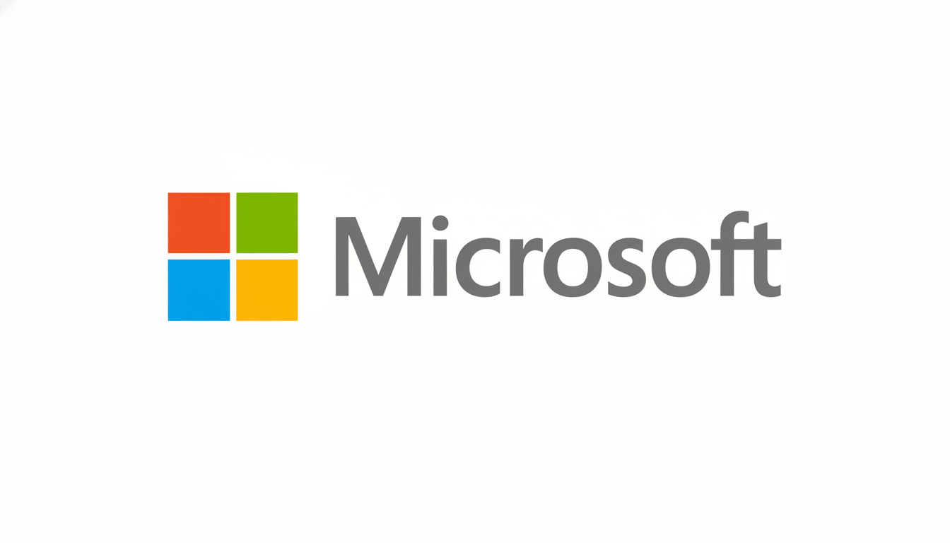 The Microsoft logo, featuring four colored squares (red, green, blue, and yellow) arranged in a 2x2 grid, next to the word Microsoft in gray text, all on a white background.