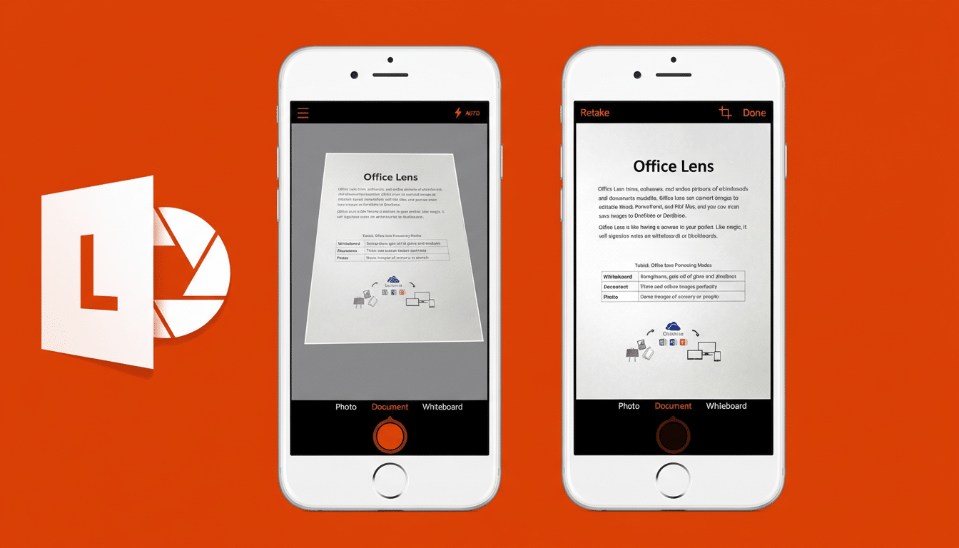 Microsoft Lens logo on smartphone with shutdown warning; service ends in weeks