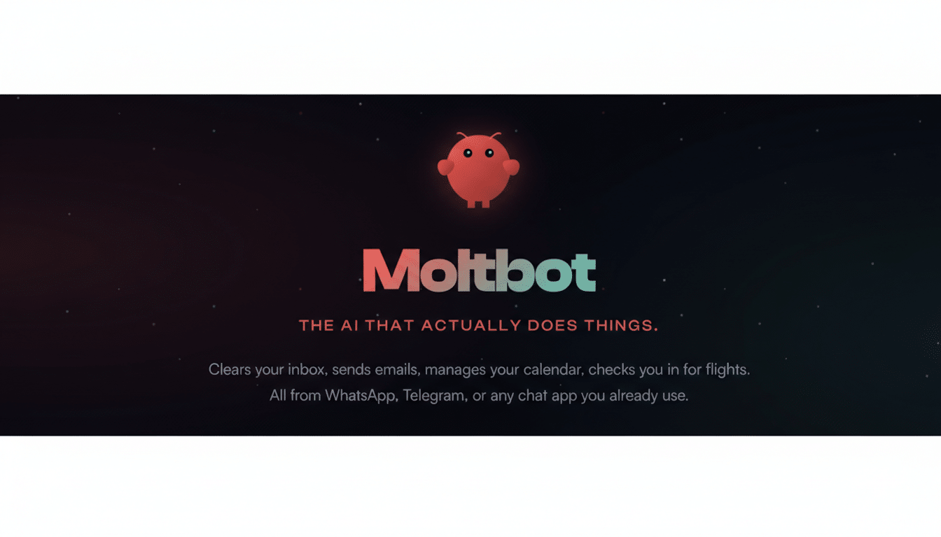 The Moltbot logo and text on a dark, starry background, resized to a 16:9 aspect ratio with a white border.