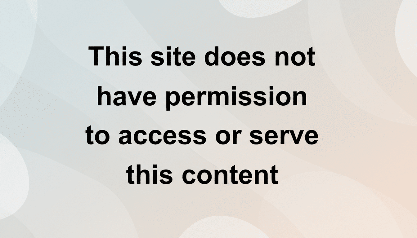 A white background with the text This site does not have permission to access or serve this content in black, resized to a 16:9 aspect ratio with a subtle, professional flat design background featuring soft patterns and gradients.