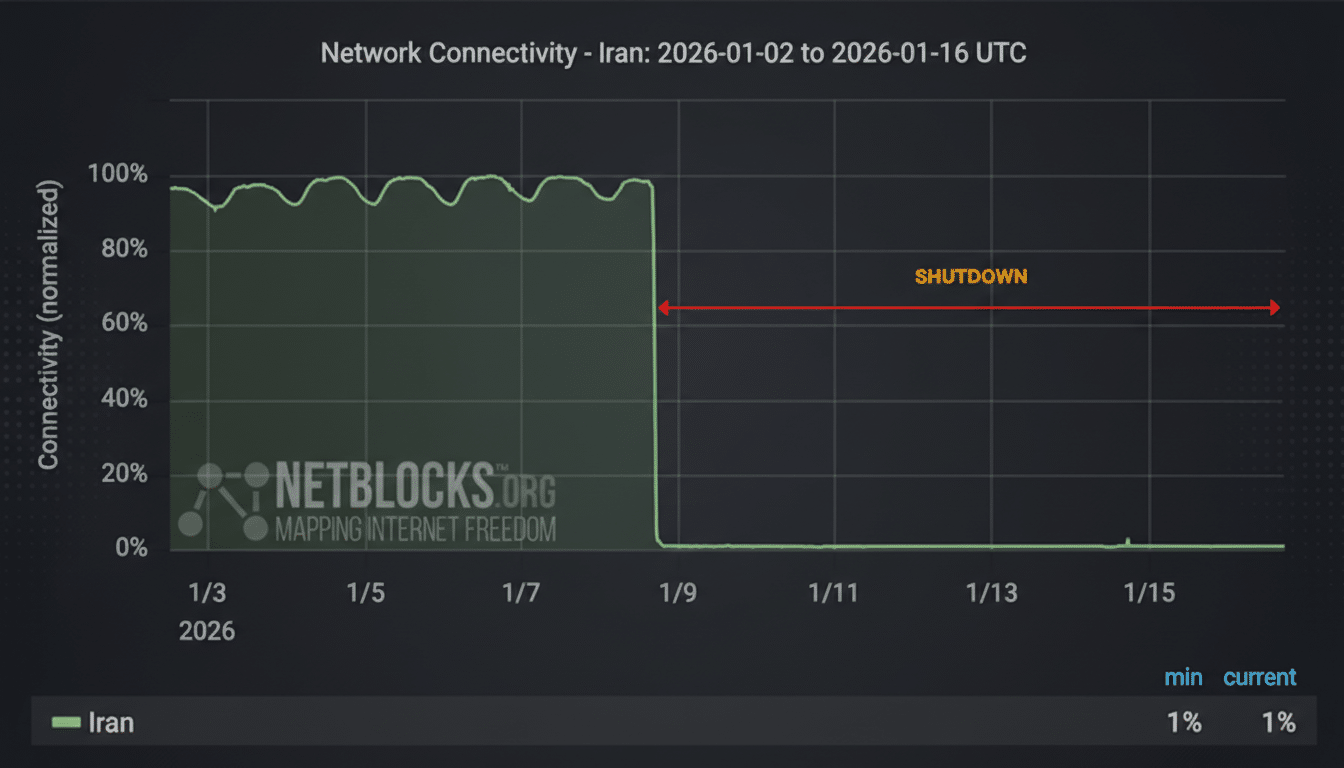 Prolonged Iran internet blackout amid protests and state censorship
