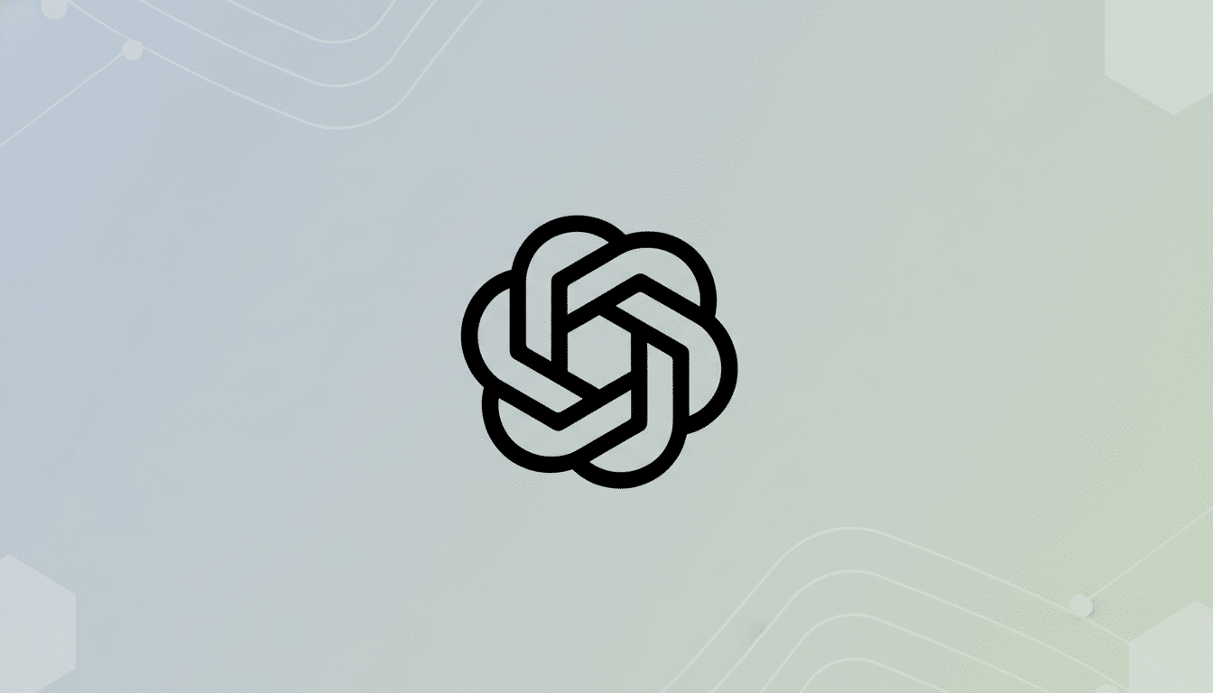 A black, stylized knot-like logo with six interconnected loops forming a central hexagon, set against a professional light gray background with subtle geometric patterns.