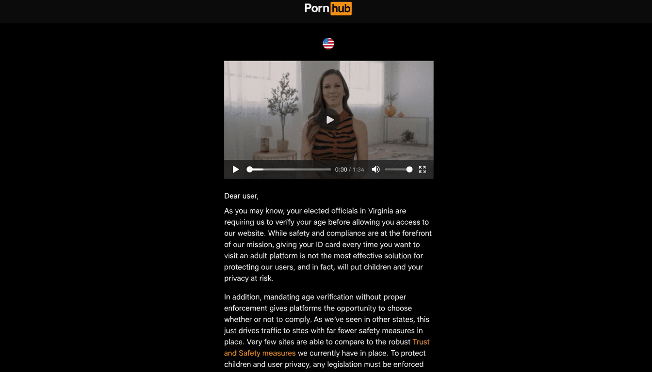 Pornhub blocks website access in 23 US states and France over age verification laws