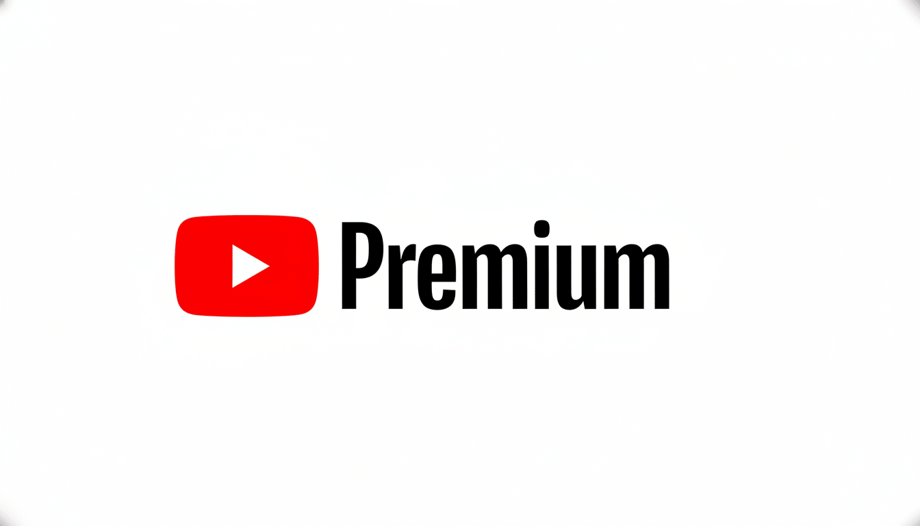 The YouTube Premium logo, featuring the red YouTube play button icon next to the word Premium in black, set against a clean white background with a subtle gradient.