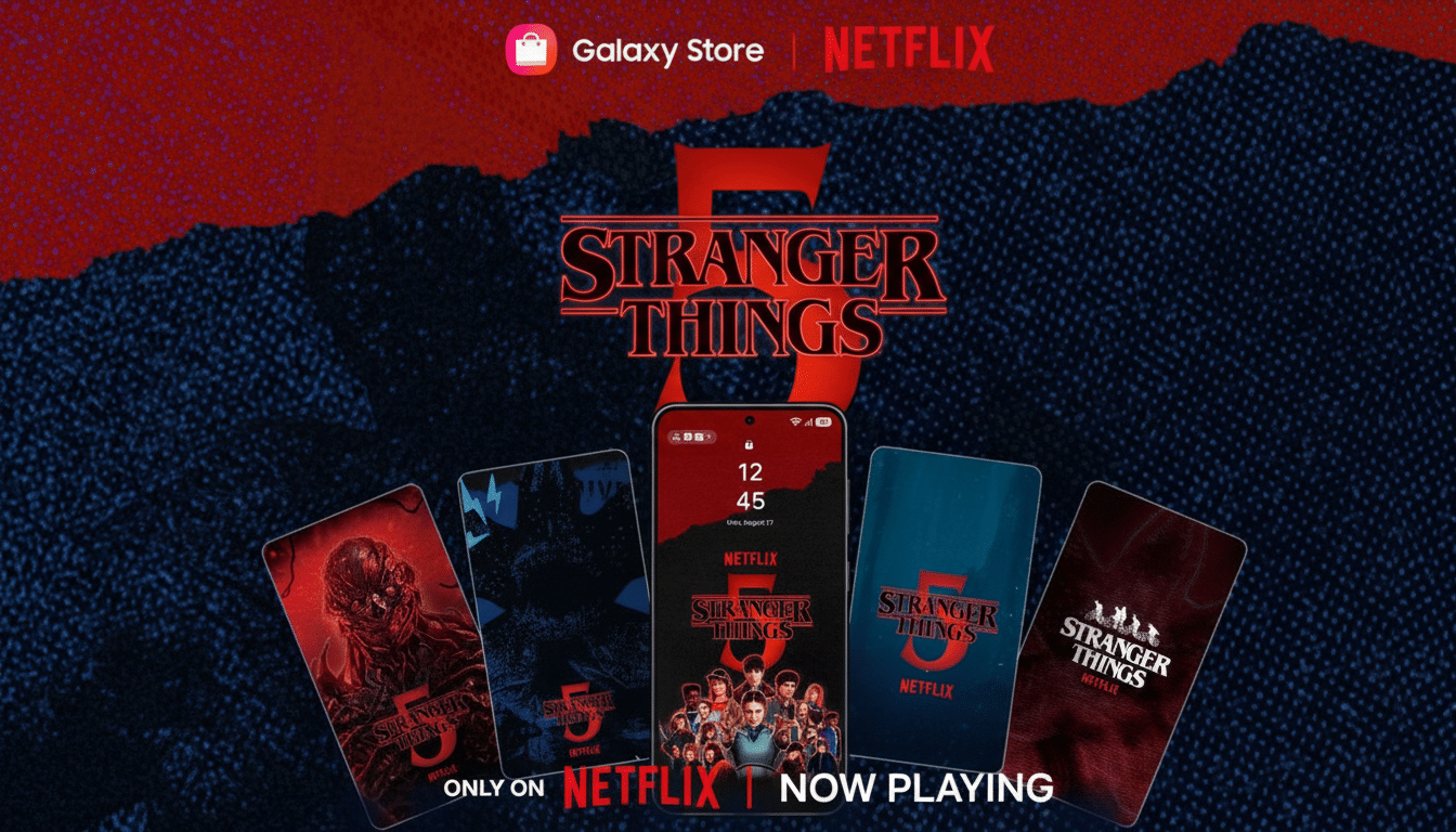 Samsung Galaxy One UI Theme Store with Stranger Things themes