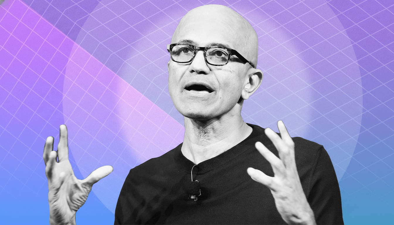 A professional image of a bald man wearing glasses and a dark shirt, speaking with his hands raised, against a purple and blue geometric background.