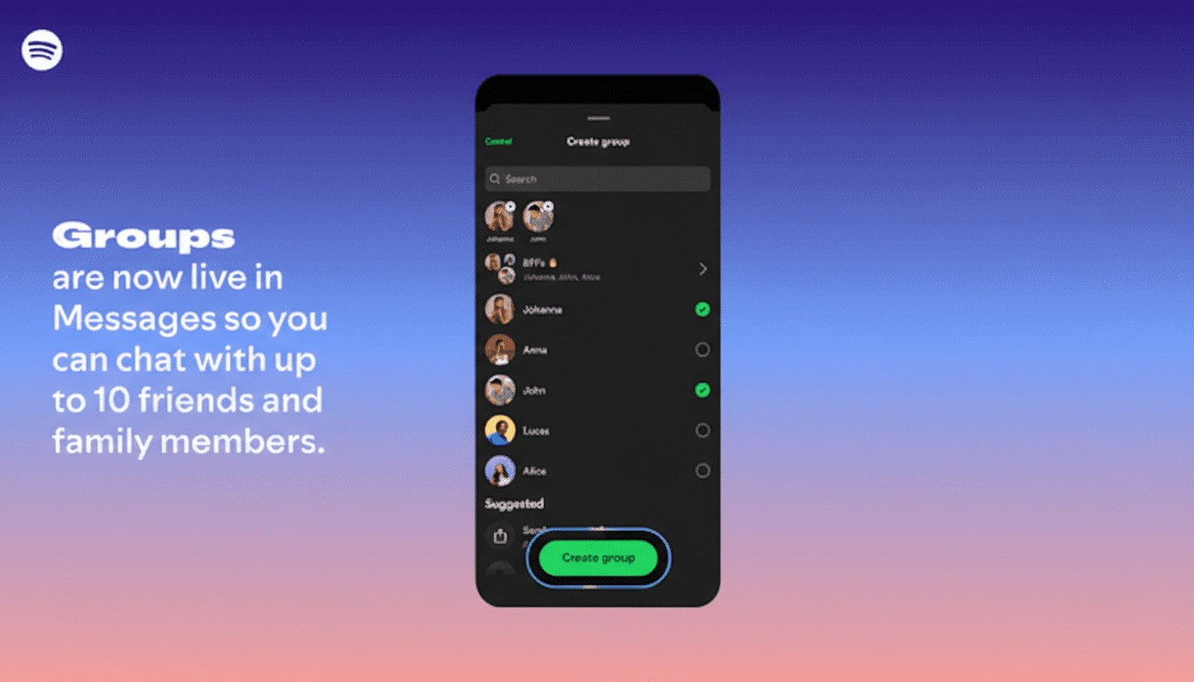 Spotify in-app group chats feature for small listening circles