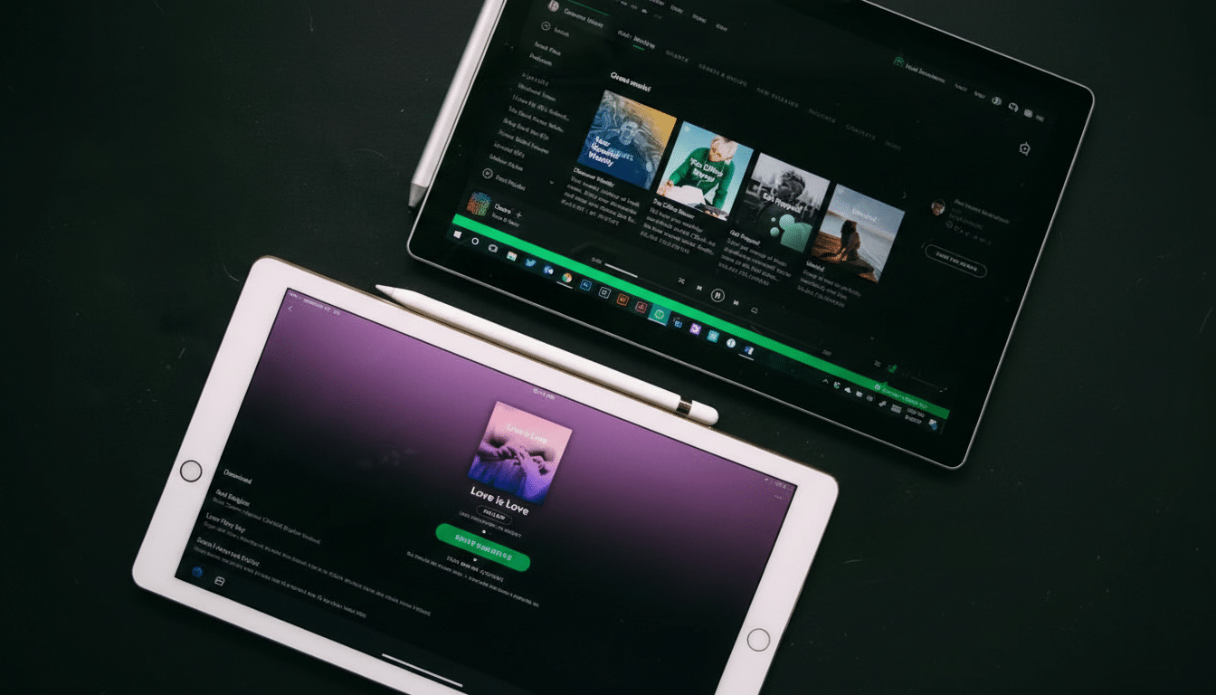 Spotify audiobook sync feature between smartphone and open physical book