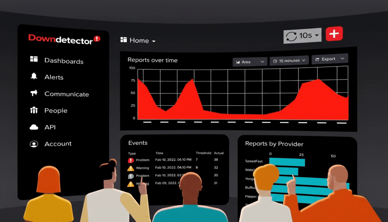 T-Mobile and AT&T outage reports spike with warning symbol over weak cell signal bars