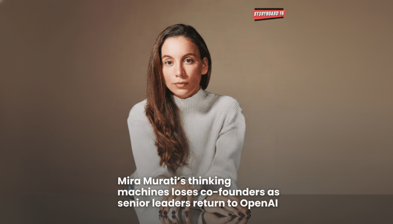 A woman with long brown hair wearing a light-colored sweater sits in front of a plain background, with text overlayed at the bottom.