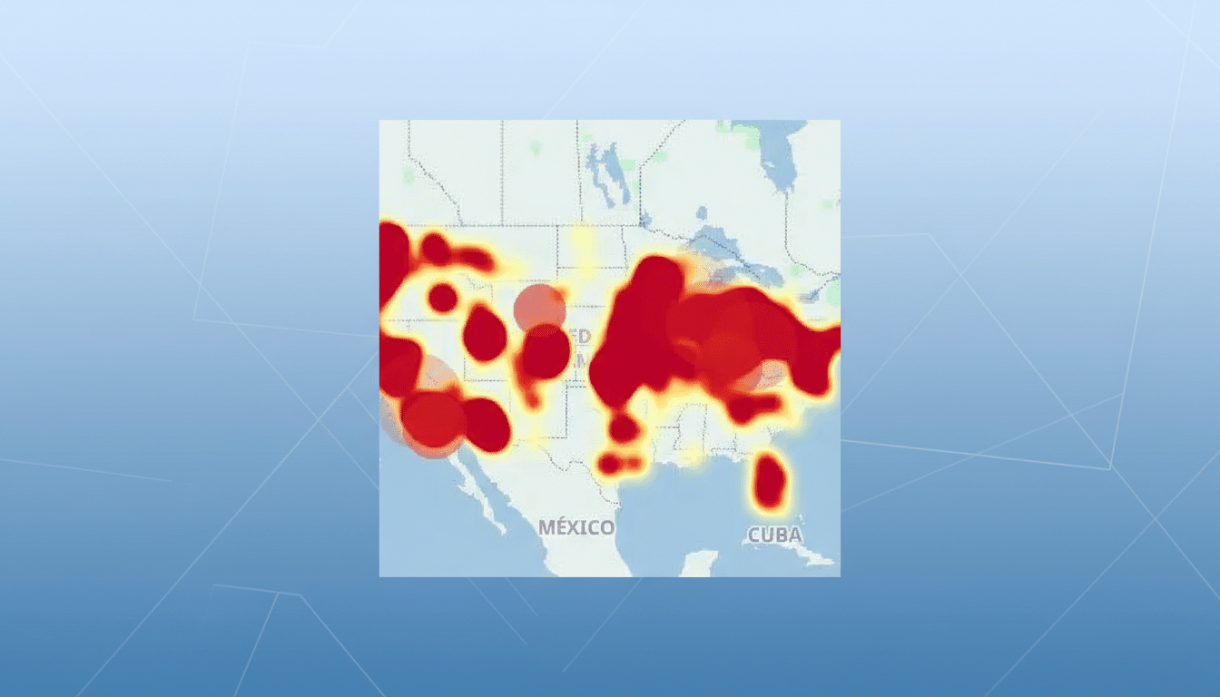 A map showing a heatmap of activity across the southern United States, Mexico, and Cuba, with intense red areas indicating high activity.