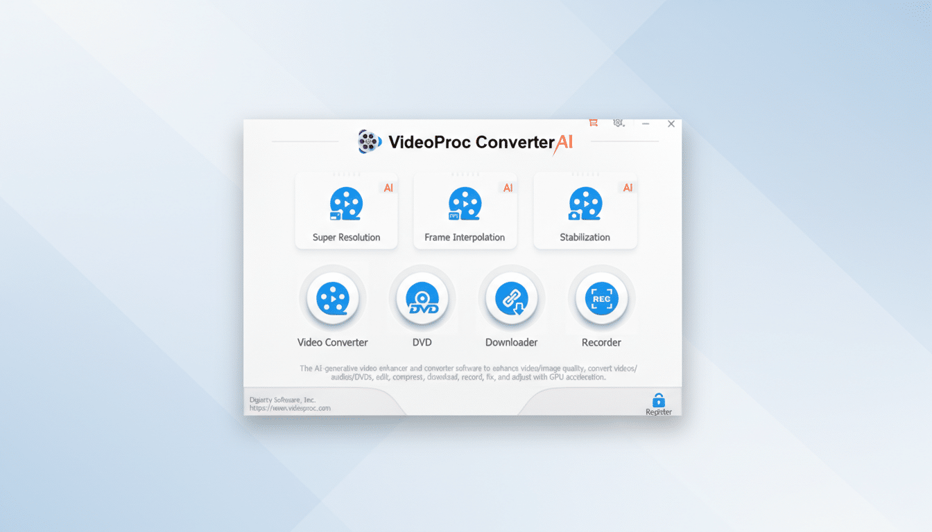 VideoProc AI video editor promo banner showing $30 price