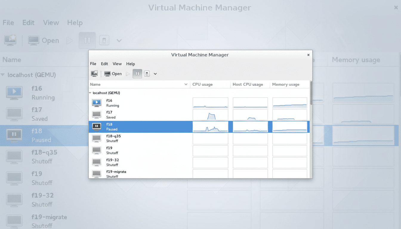 Virt-Manager KVM/QEMU interface on Linux, a reliable VirtualBox alternative